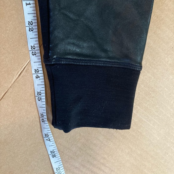 Athleta Urban Cozy Faux Leather Panel Fleece Lined Leggings size SP - Picture 6 of 14